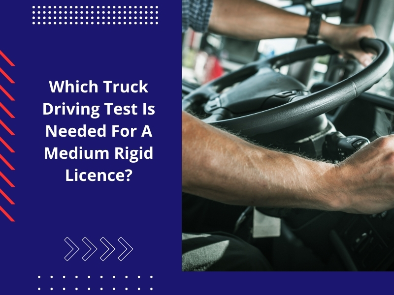 Close-up of a driver’s hands on a truck steering wheel, highlighting the truck driving test for medium rigid licence.