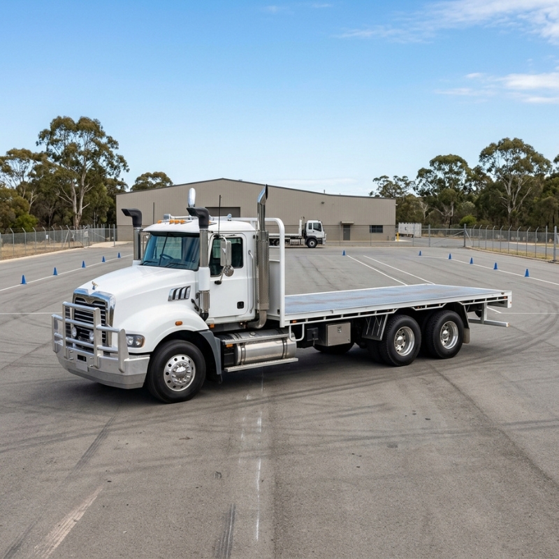 HR licence training with a Heavy Rigid truck at a NSW driver training facility